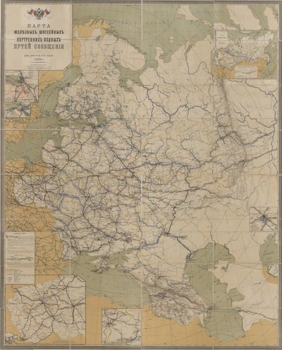 Kort over det russiske imperiums veje, jernbaner og indre vandveje, 1893, 1893 af Unbekannt