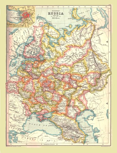 Kort over Rusland, 1902. af Unbekannt