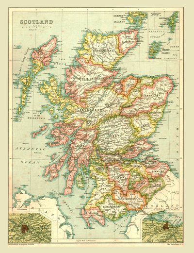 Kort over Skotland, 1902. af Unbekannt