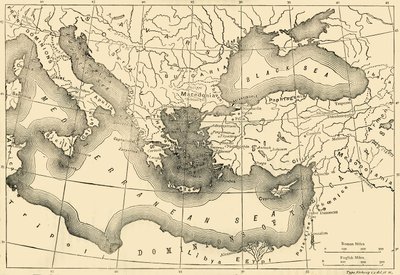 Kort over det byzantinske imperium i det niende århundrede, 1890. af Unbekannt