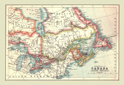 Kort over Canadas herredømme, østlige provinser, 1902. af Unbekannt