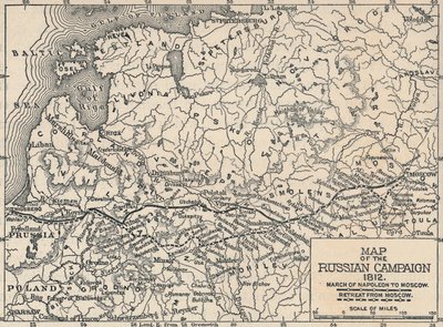 Kort over den russiske kampagne, 1812, 1896 af Unbekannt