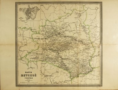 Kort over Vyatka Governorate, ca. 1914 af Unbekannt