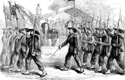 Marts fortid for Garibaldi-garden før præsident Lincoln, 1861-1865 c1880 af Unbekannt