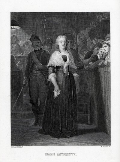 Marie Antoinette forlader konventet efter dom, 1882 af Unbekannt