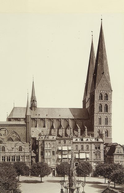 Marienkirche i Lübeck. Omkring 1900 af Unbekannt