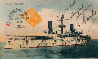 argentinske flåde. Slagskib, Belgrano, c1908 af Unbekannt