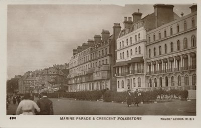 Marine Parade & Crescent Folkestone, slutningen af det 19.-begyndelsen af det 20. århundrede af Unbekannt