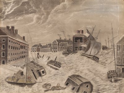 Market Square, Providence, Rhode Island, under den store septemberkuling, 1815, 1815. af Unbekannt