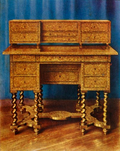 Marquetry Writing Table of King William III, 1938. af Unbekannt