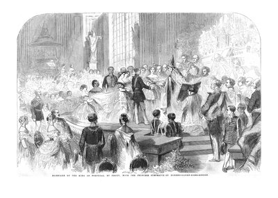 Ægteskab mellem kongen af Portugal, ved fuldmagt, med prinsesse Stephanie, 1858 af Unbekannt