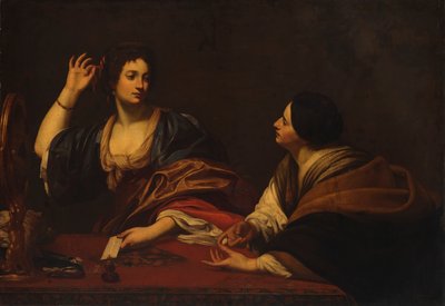 Martha skælder ud på sin forfængelige søster Maria Magdalena, 1600-tallet. af Unbekannt