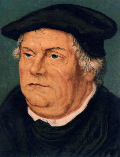 Martin Luther, tysk protestantisk reformator fra det 16. århundrede, 1800-tallet af Unbekannt