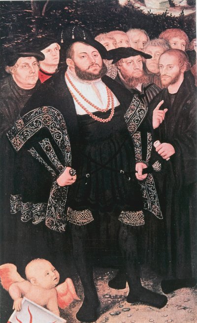 Martin Luther med reformatorer, c1530 af Unbekannt