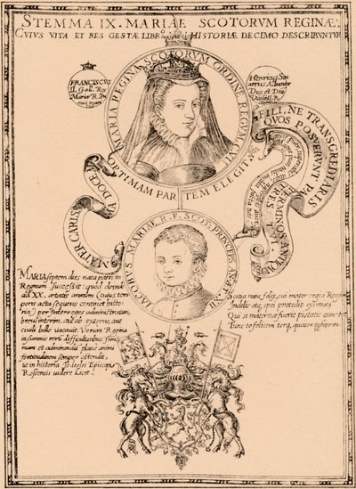Mary, Queen of Scots 1542-1587 og King James VI og I 1566-1625, 1889 af Unbekannt