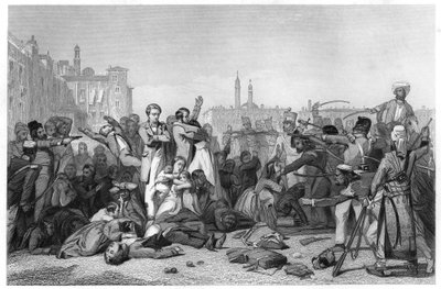 Massakre ved Cawnpore, 1857, c1860 af Unbekannt