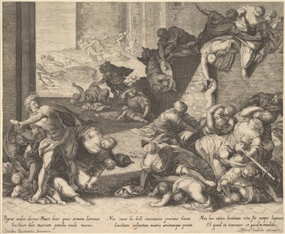 Massacre of the Innocents, reduceret og omvendt kopi efter Aegidius Sadeler, 16001629. af Unbekannt