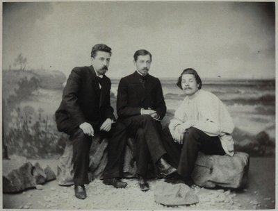 Maxim Gorky, Ivan Bunin og Nikolai Teleshov, 1900 af Unbekannt