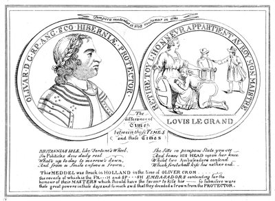 Medalje fra Oliver Cromwells tid, 1600-tallet af Unbekannt