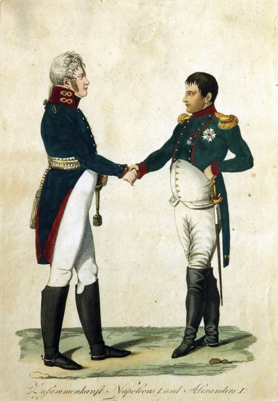 Møde mellem Napoleon og Alexander I, 1808 af Unbekannt