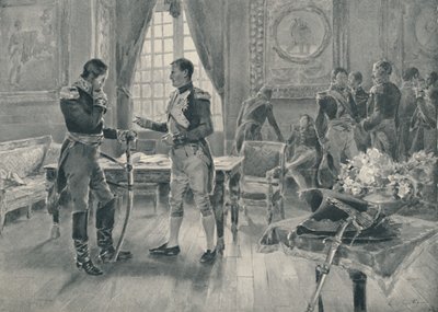 Møde mellem Napoleon og Tolstoi i Paris, 1807, 1896 af Unbekannt