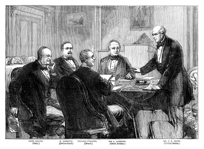 Voldgiftsmændenes møde om Alabama-kravene i Genève, 1871 slutningen af det 19. århundrede af Unbekannt