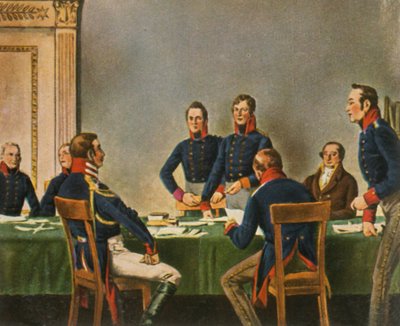 Møde i Reorganiseringskommissionen i Königsberg, 9. juli 1807, 1936. af Unbekannt