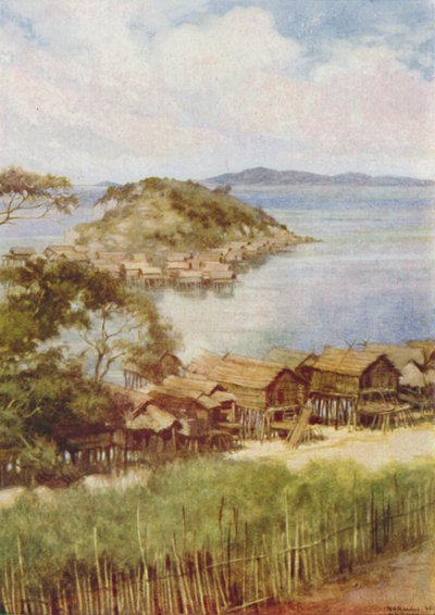 Melanesisk landsby, 1924 af Unbekannt