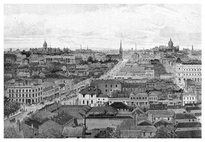Melbourne kigger mod øst, Victoria, Australien, 1886 af Unbekannt