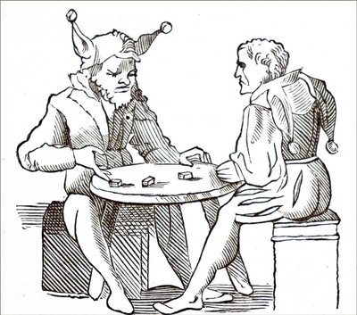 Mænd, der spiller terninger af Unbekannt