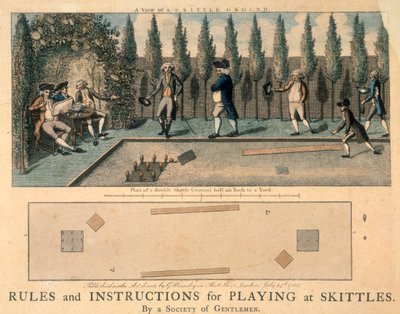Mænd, der spiller kegler, 1786 af Unbekannt