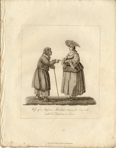 Købmands kone med sygeplejerske under Fasching, 1833 af Unbekannt