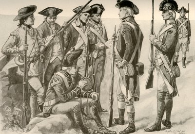 Militære uniformer i Amerika, c1770, 1937. af Unbekannt