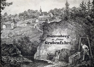 Saltmine: scene for arbejdet i minen, Durrnberg, Østrig af Unbekannt