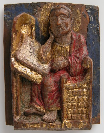 Miniaturerelief af Markus ved hans skrivebord, ca. 1200-1225. af Unbekannt