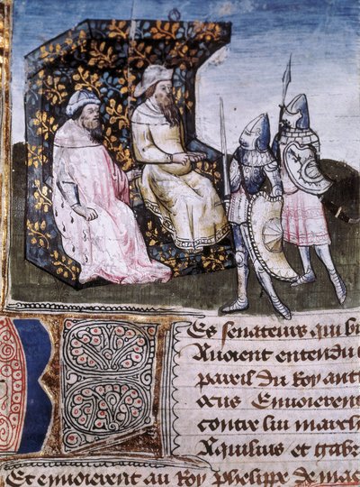 Miniature fra "Fra verdens skabelse til erobringen af det hellige land" af Unbekannt