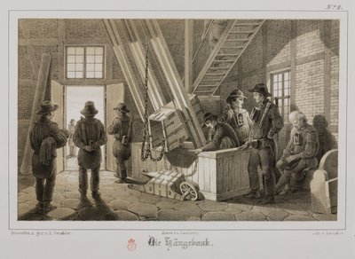 Minedrift, metalmalm Pithead af en mine, Tyskland, ca 1851 af Unbekannt