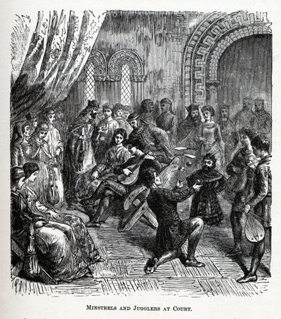 Minstreler og jonglører ved retten, 1882 af Unbekannt