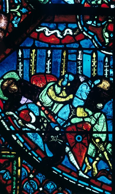 Mirakel af de blomstrende lanser, farvet glas, Chartres Cathedral, Frankrig, c1225 af Unbekannt