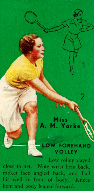 Miss A. M. Yorke - Low Forehand Volley, c1935. af Unbekannt