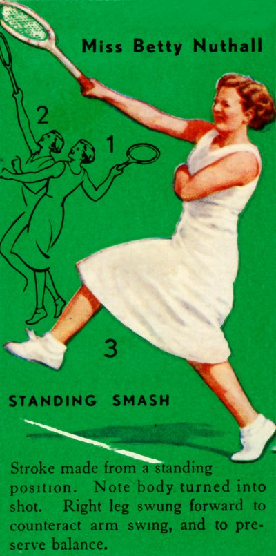 Miss Betty Nuthall - Standing Smash, c1935. af Unbekannt