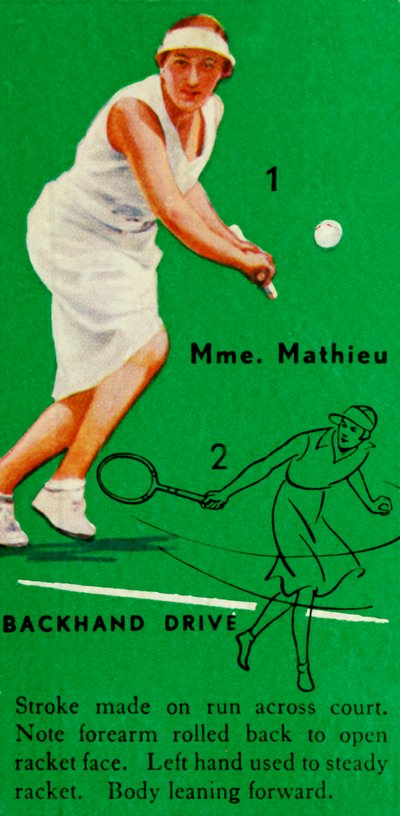 Mme. Mathieu - Backhand Drive, c1935. af Unbekannt