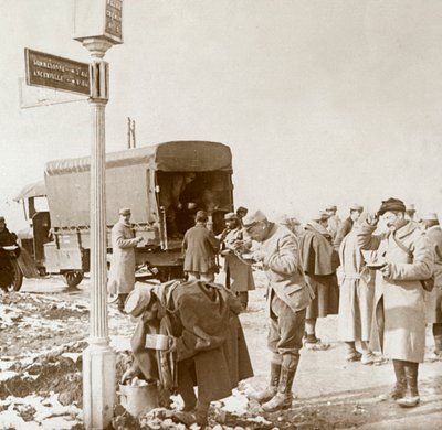 Mobilt køkken på Voie Sacrée, Verdun, Nordfrankrig, c1914-c1918. af Unbekannt