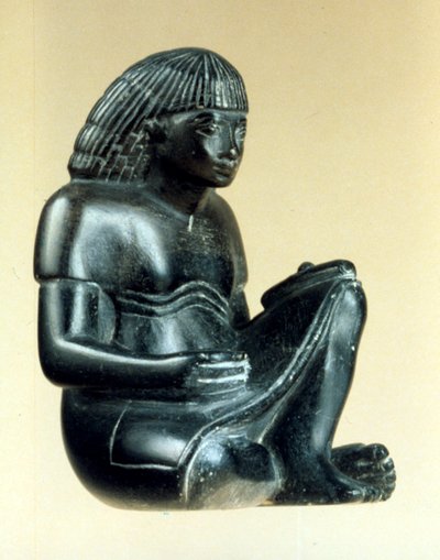Model af en siddende skriver, oldægyptisk, 18. dynasti, 1550-1293 f.Kr. af Unbekannt