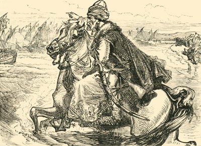Mohammed II opmuntrer sine sømænd, 1890. af Unbekannt
