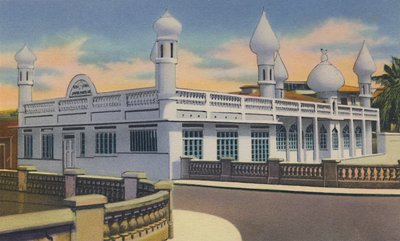 Muhammedanske moske, Port of Spain, Trinidad, B.W.I., c1940
