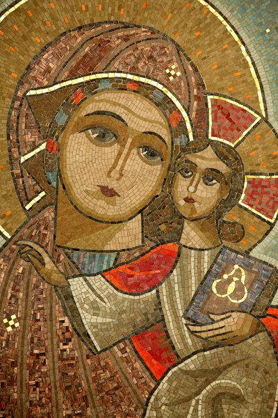 Koptisk kloster af den hellige jomfru og Saint John Kame. Madonna med barn. af Unbekannt