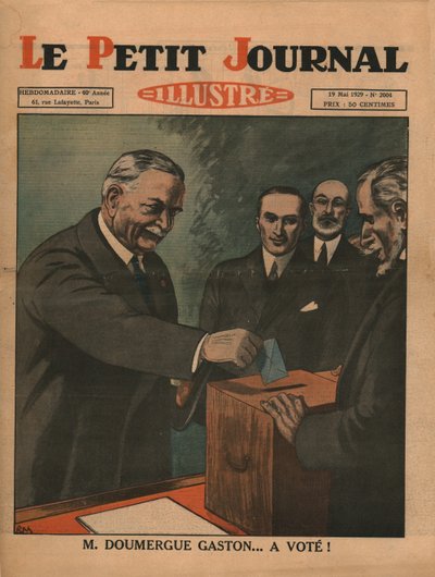 Monsieur Gaston Doumergue...har stemt!, 1929. af Unbekannt