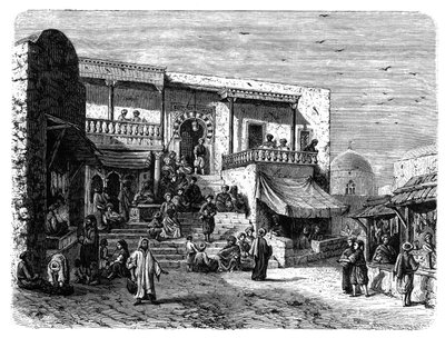 Det mauriske kaffehus ved Sidi Bou Said, Tunis, c1890 af Unbekannt