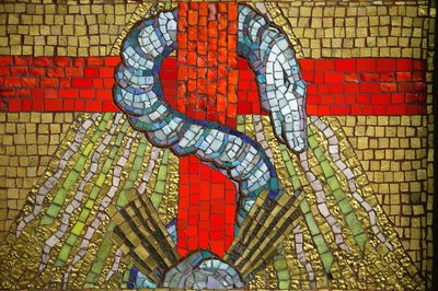 Mosaik. Saint Blaise kirke. Slangen Vichy Frankrig af Unbekannt